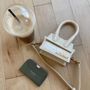 Jacquemus White Croc Bag w/ Strap